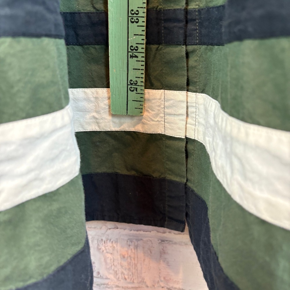 THE GREAT Horizon Dress Green Olive Stripe Cotton Tie Strap Maxi Dress Size 1 - Picture 8 of 12